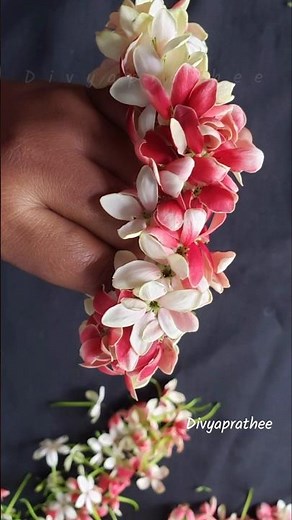Easy way to string flowers without thread and needle/Diy puja garland/tie jasmine flowers #krishna