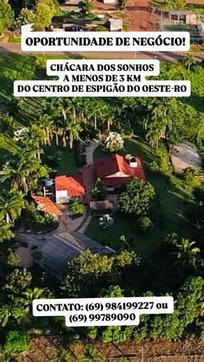 @recanto.das.palmeiras on Instagram: "🌿Chácara à venda em Espigão do Oeste- RO! 🌿 ✨ Ideal para lazer, eventos, moradia ou investimento! 📍 Área total de 12,964 m² (1,29hectares) 🌴 Cercada por palmeiras e diversas árvores frutíferas 🏐 Quadra de areia para esporte e lazer 🍽️ Ideal para eventos, finais de semana em família ou moradia. 🏡 Estrutura Completa com 5 Imóveis em Alvenaria: ✅ Casa Principal – 210m² 1 suíte + 2 quartos Sala ampla, cozinha, banheiro social e despensa Varanda espaçosa c