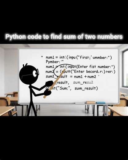 python code to find addition or sum f two numbers #pythoncode