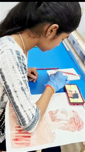 Blood Sketch🩸🖌✨️Part-1 Dm for sketch order #bloodsketch #viralvideo #creativity #painting #sketch