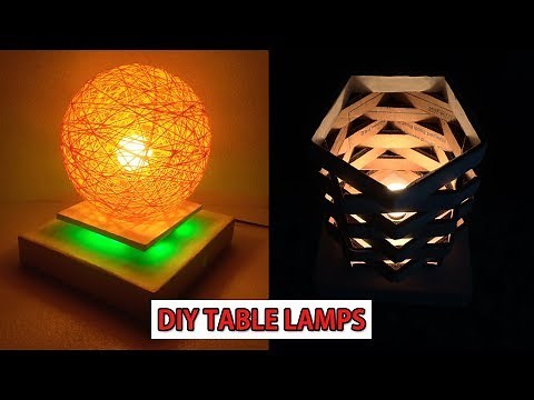 DIY- Make Easy Table Lamp|Homemade Lampshade|Night lamp DIY | Home Decorative lighting Crafts Idea