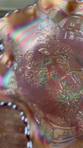 Fenton Antique Windmill and Crysanthemum Design, Carnival Glass Bowl With Spatula Feet - Etsy