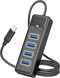 4-Port USB 3.0 Hub ORICO Ultra-Slim Data USB Splitter with 3.28ft Extended Cable, for Laptop, PC, MacBook, Mac Pro, Mac mini, iMac, XPS, Xbox, Flash Drive, Surface Pro and More USB Devices