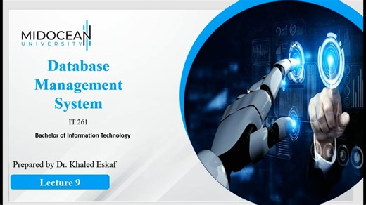 Database Management Systems – IT261 – Lecture 10