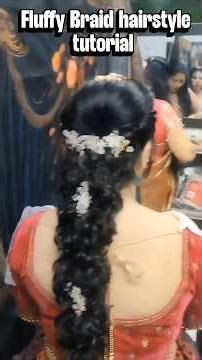 Fluffy Bridal Braid Hairstyle Tutorial 💫 Voluminous Wedding Braid | Bridal Hair Short#shorts#viral