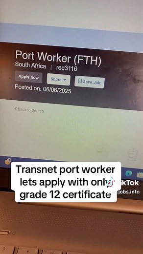 Transnet Port Worker Job Opportunities with Grade 12