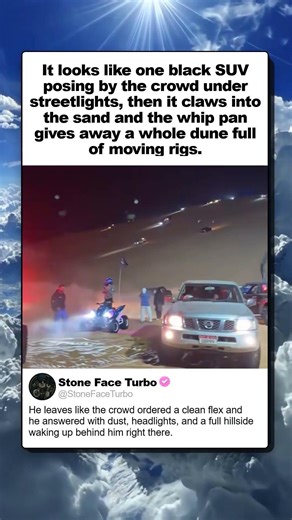 WHAT LOOKED LIKE ONE SUV TURNED INTO A WHOLE DUNE RUN?