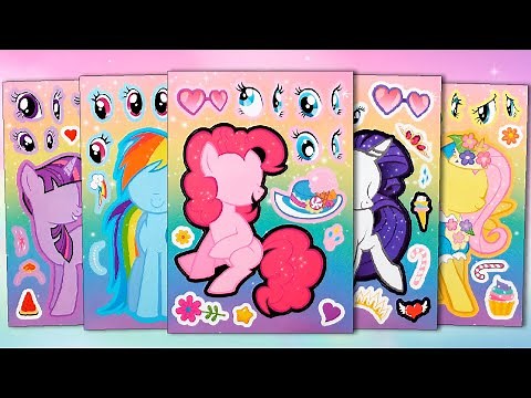 MY LITTLE PONY STICKER BOOK MAKEOVER | RARITY, PINKIE PIE, FLUTTERSHY FUN ACTIVITY