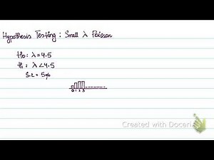 Hypothesis Testing: Small Lambda Poisson