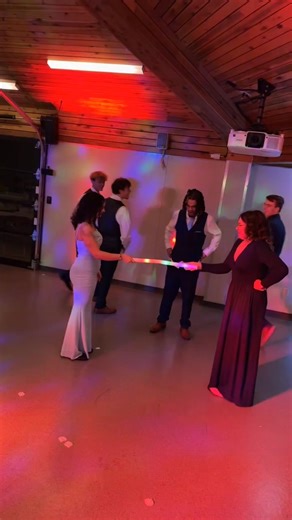 Glowtube limbo on the dancefloor at the Harvey Wedding tonight along with a new Word play by Pancho! We get down on Sundays! #Ayo #WeddingSeason2025 | Sounds About Right DJ Services