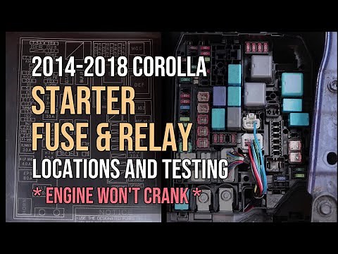 Toyota Corolla Starter Fuse Location, Starter Relay Location & Testing, 2014, 2015, 2016, 2017, 2018