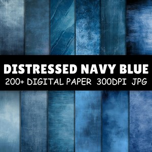200  Blue Distressed Texture Digital Papers | Grunge Vintage Backgrounds for Sublimation, Scrapbook, Crafts, Printables | Commercial Use - Etsy