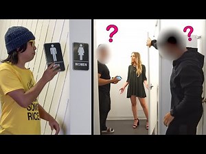 Switching Bathroom Signs Prank Part 6!