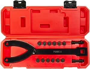 15pcs Variable Pin Spanner Wrench Adjustable Spanner Wrench Set with Variable Pins 3.5mm-10mm 1/2" Drive Ratchet Universal Pulley Holder Tool Kit fits Automotive Camshaft Pulleys