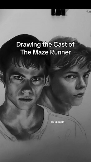 Dibujo de Thomas y Newt en The Maze Runner
