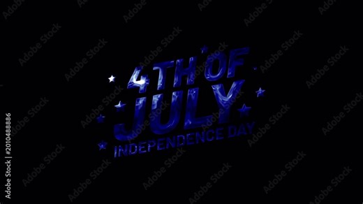 Text saying 4th of july independence day in blue. Great for social media, banners, posters, and holidaythemed designs. Celebrate patriotism.