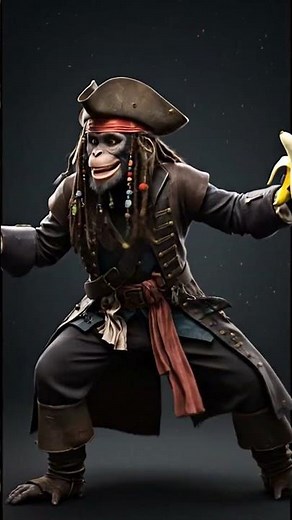 Captain Jack Monkey Sparrow – Funniest Pirate Monkey Ever! 🏴‍☠️😂 #Shorts
