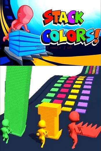 🌈 Ultimate Stack Colours Challenge! | Super Satisfying Swipe Game 💥 #Shorts #ballgameshub