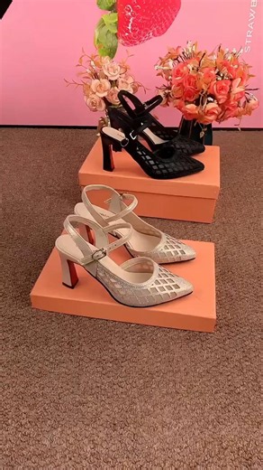 Lattice Mesh Ankle Strap Summer Heels Elegant Style #heels #fashion #shortsfeed