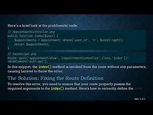 Resolving the Too few arguments to function index() Error in PHP Laravel Applications