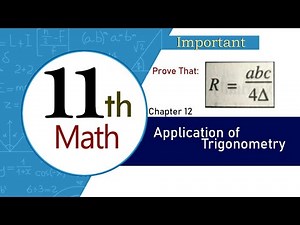 First year - Lec 3 - Ch 12 Application of Trigonometry- Prove R = abc/4del- Class 11th math