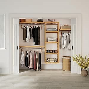 John Louis Home Solid Wood Reach-In Closet Organizer (Honey Maple)