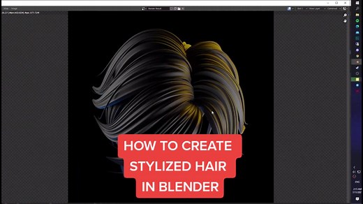 How to Create Stylized Hair in Blender in 90sec#blender #stylized #character #characterdesign #3d #3danimation #3dmodeling #stylizedart #art #tutorial