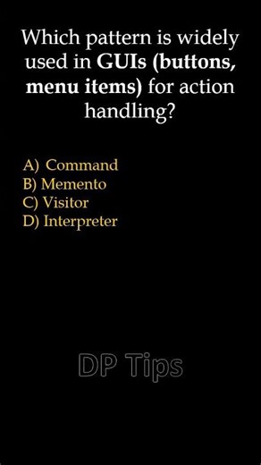 Which pattern is widely used in GUIs (buttons, menu items) for action handling?