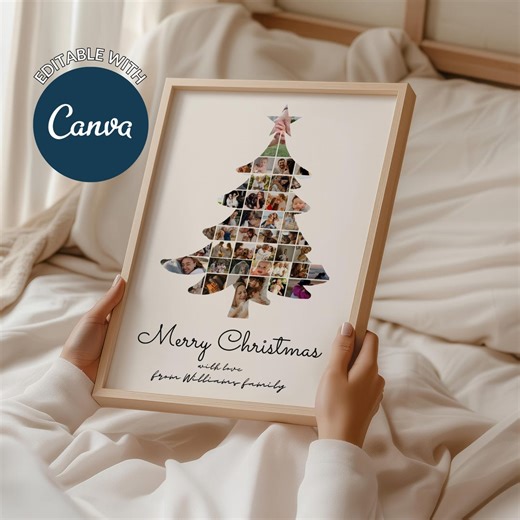 Christmas Tree Photo Collage Poster: Canva Template (digital Download) - Etsy UK