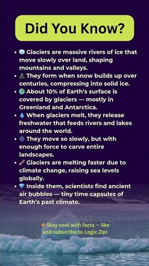 🧊 7 Chilling Facts About Glaciers — The Slow Giants Shaping Our Planet!😲