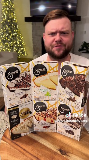 Trying all the flavors of Edward’s pies🍋‍🟩🍫🌰🍮 #mukbang #foodreview #dessert #sweet #pie