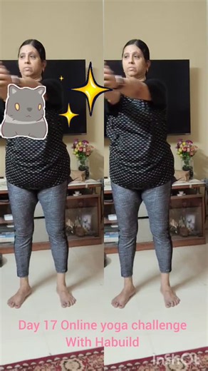 Sudharsana Raju on Instagram: "Day 17 Online yoga challenge with Habuild Me doing Upper body yoga and after doing Upper body yoga 🤩🤩 #habuilder #onlineyoga #habuildpur"