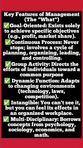 Key Features of Management