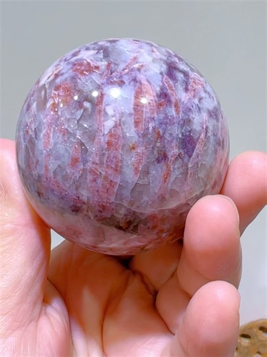 So beautiful sphere with pink tourmaline,purple mica ,Smokey quartz and with strong flash,and with strong UV pink flash,very very very shiny,so so so pretty! | Rock's Rock Store