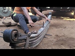 Broken Parabolic Leaf Spring Replacement on a Indian Truck | Leaf Spring Repair #santoshpattimistry