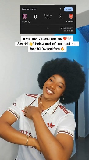 If you love Arsenal like I do ❤️🤍 Say “Hi 👋” below and let’s connect — real fans f0ll0w real fans 🔥 . #arsenalfans #burnleyvsarsenal #burnleyfc #ArsenalQueen | Felinwa1