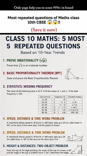 DSP BrainSpark on Instagram: "Most important questions for class 10th. #learn #maths #important #class10th"