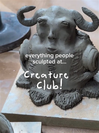 soooo I run workshops now 😼 I had the best time last night teaching people how to make their own creature!! it was so fun to see these little guys come to life and to just feel the joy and silliness in the room. you can join the next workshop via the link in my bio:) come spend a few hours relaxing and bringing out your silly side!! I'm so excited for glaze day this weekend :D #sculpture #ceramicsworkshop #clay #potteryclass #creature