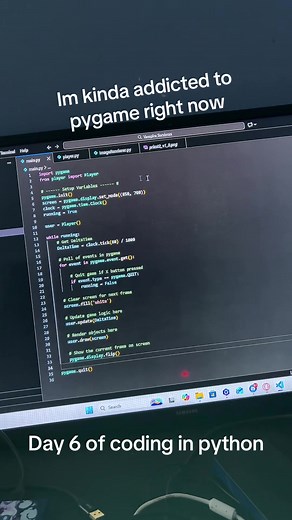 Having no editor makes this so much more enjoyable for some reason#python #programming #pygame #coding #codingtiktok