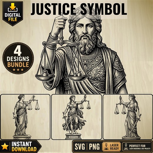 Justice Scales SVG PNG Bundle, Lady Justice Engraving Design (digital Download) - Etsy
