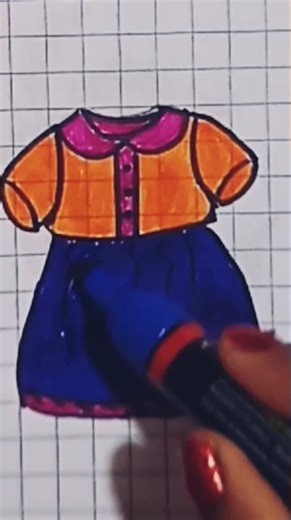 easy frock drawing//? shorts feed##viral ##art ##drawing ##