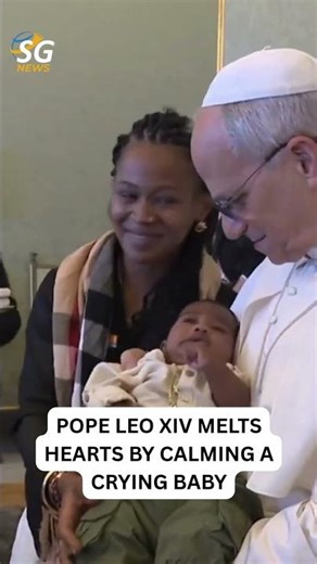 POPE LEO XIV MELTS HEARTS BY CALMING A CRYING BABY | POPE LEO XIV