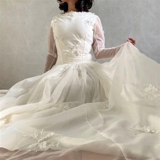 1950’s Bridal Gown | Vintage Wedding Dress | Size: XXS - Etsy