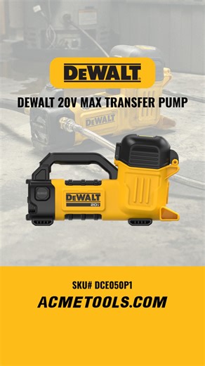 NOW IN STOCK – The all new from DEWALT! The 20V MAX Transfer Pump (Bare Tool)* is a cordless solution ideal for mechanical and plumbing trades to quickly transfer large amounts of water or water/glycol mixtures. Some features include: • Engineered with a self-priming pump, it delivers quick performance for various applications. • It's designed with the ability to transfer a 60% water/40% propylene glycol mixture. • Featuring an exceptional flow rate, lift, and head height, it offers convenient, 