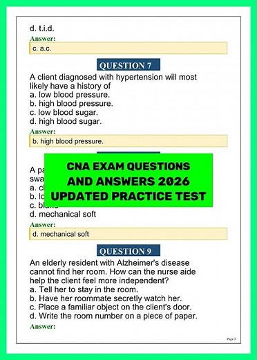 CNA Exam Questions and Answers 2026 | Updated Practice Test with Explained Answers