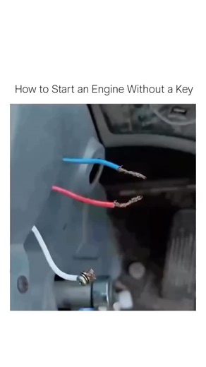 Resolving Everything on Instagram: "​A close-up demonstration of how to bypass a vehicle's ignition switch. By connecting the battery (power) wires to the starter wire, the engine cranks and roars to life without a key."
