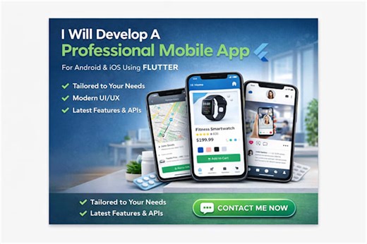 Ibtisam567: I will develop flutter app for android ios with firebase and API integration for $100 on fiverr.com