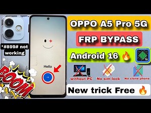 #android16 || OPPO A5 pro 5G FRP BYPASS || OPPO A5 pro 5G Google Account bypass || without PC New 🔥
