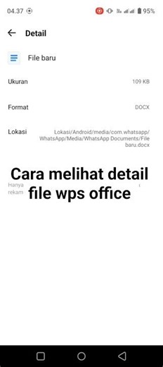 Cara melihat detail file di wps office #wpsoffice #msoffice #tutorial #tutorialhp