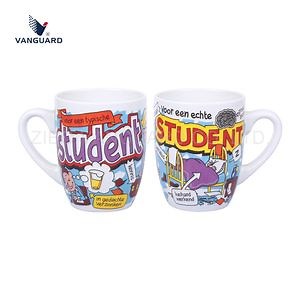 [Hot Item] Top Quality Sublimation Mug Cartoon Element Round Ceramic Coffee Mug 14oz White Ceramic Souvenir Mug